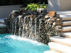 Water Fountain in Backyard