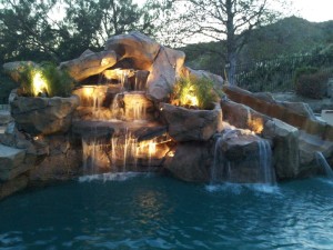 Swimming Pool Rock Waterfalls